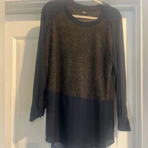 Tunic with sheer sleeves